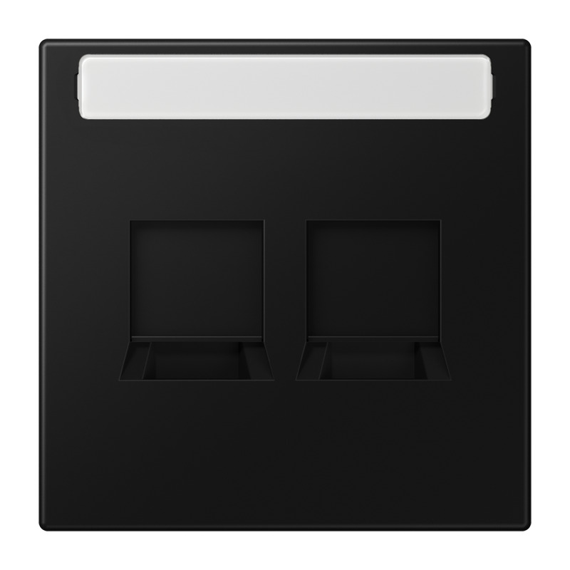LS990 Dubbele Modulaire Jack Afdekking Plaat Grafiet Zwart - LS1969-2NAWESWM