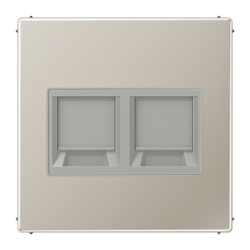 Série LS Double Prise Modulaire Capot Acier Inoxydable - ES1969-2WE