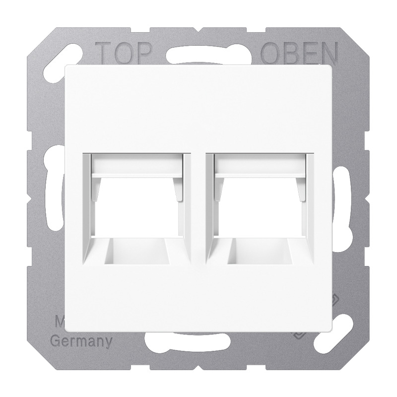 Jung AS500 Double Plaque De Capot RJ45 Blanche - A1569-2BRWW