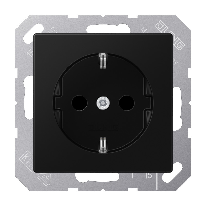 Jung AS500 16A Wall Socket With Protection Contact (European Socket) - A1521NBFSWM