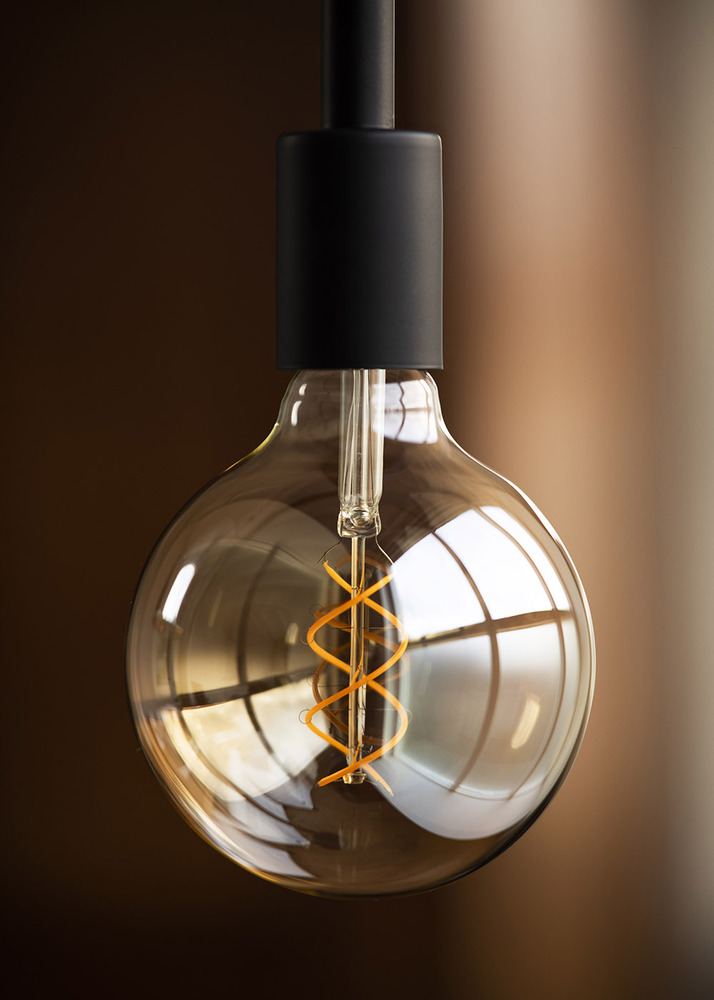 Bailey Spiraled Basis G95 LED Filament Globe Lamp E27 4W Goud - 144338