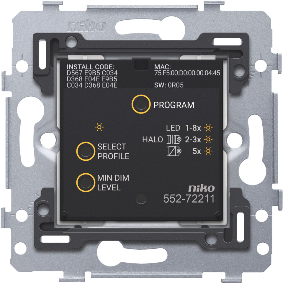 Niko Slimme Zigbee Dimmer Schakelaar 3-200W Twee-Draad - 552-72211