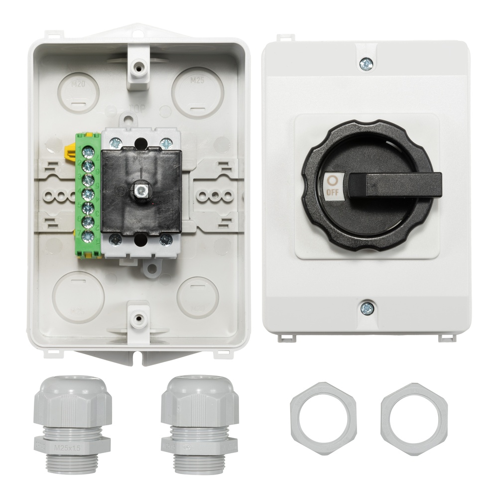 25A 2-Pôles Interrupteur Déconnecteur DC AC Évalué IP65 - AE-A551019