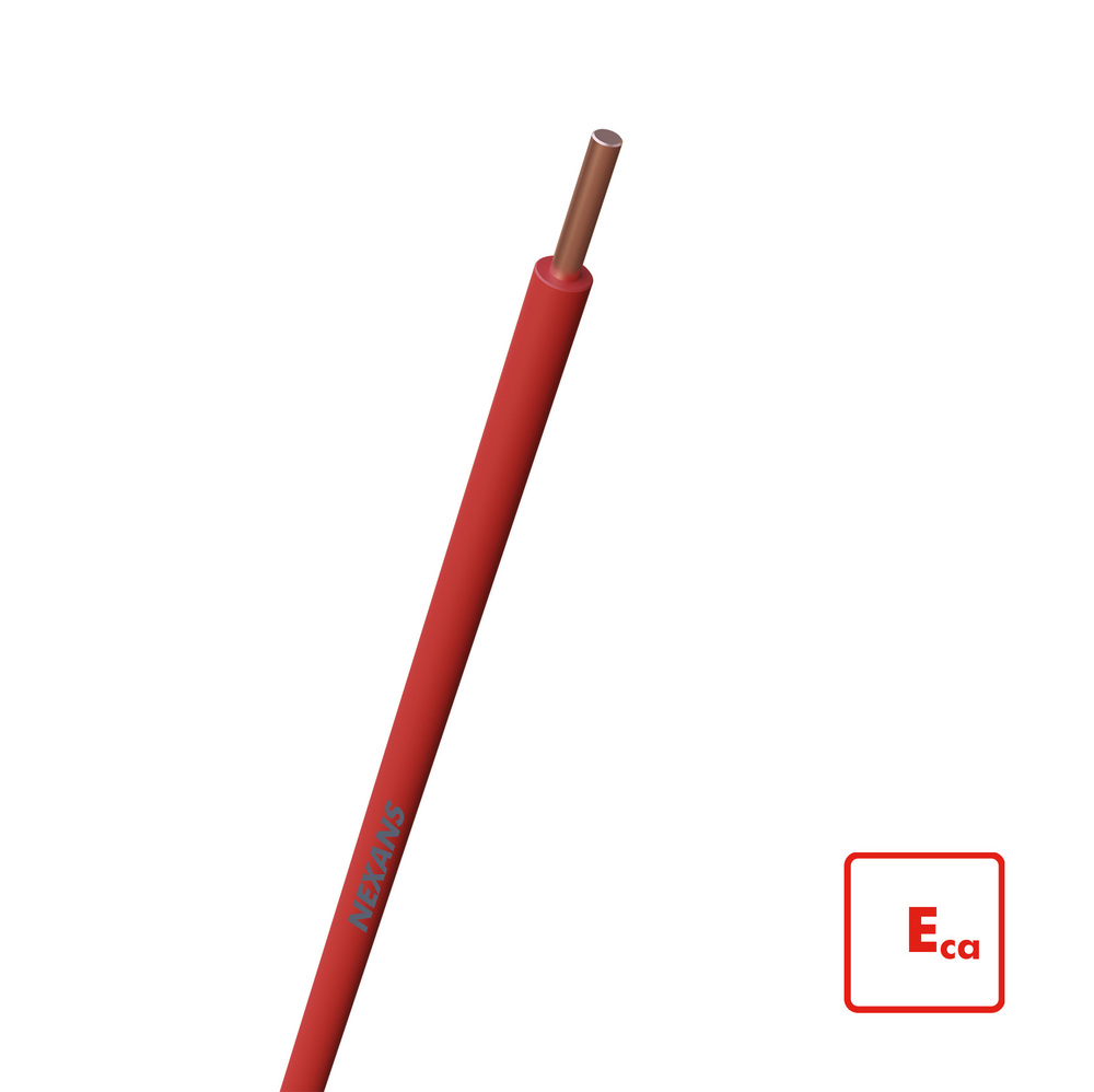 Nexans H07V-U Eca Fil D'Installation 1.5mm² Rouge - 10564830 [100 Pièces]