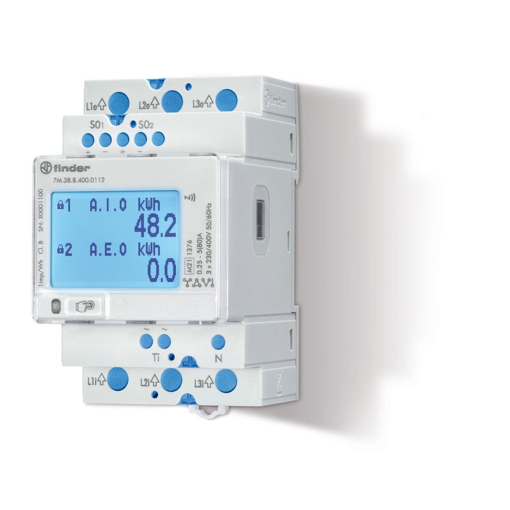 3 Fase Digitale Energiemeter 80A MID Met M-Bus Interface - 7M.38.8.400.0312