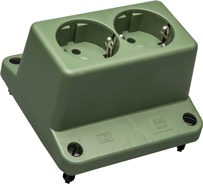 ABB 3640 Double Prise Schuko Capot Vert Recyclé - 1SPA007130F9250