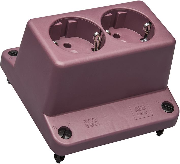 ABB 3640 Dual Schuko Socket Cover Red Recycled - 1SPA007130F9240