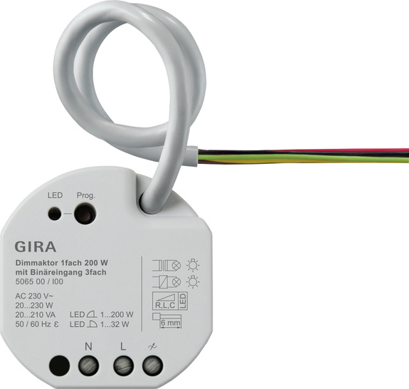 Gira One 200W Smart Dimmaktor Mit 3 Binären Eingängen - 506500