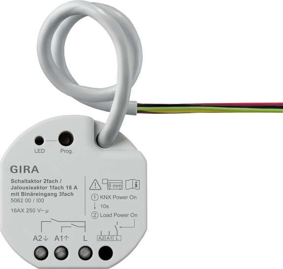 Gira One 2-Gang Switch 16A KNX Secure Actuator - 506200