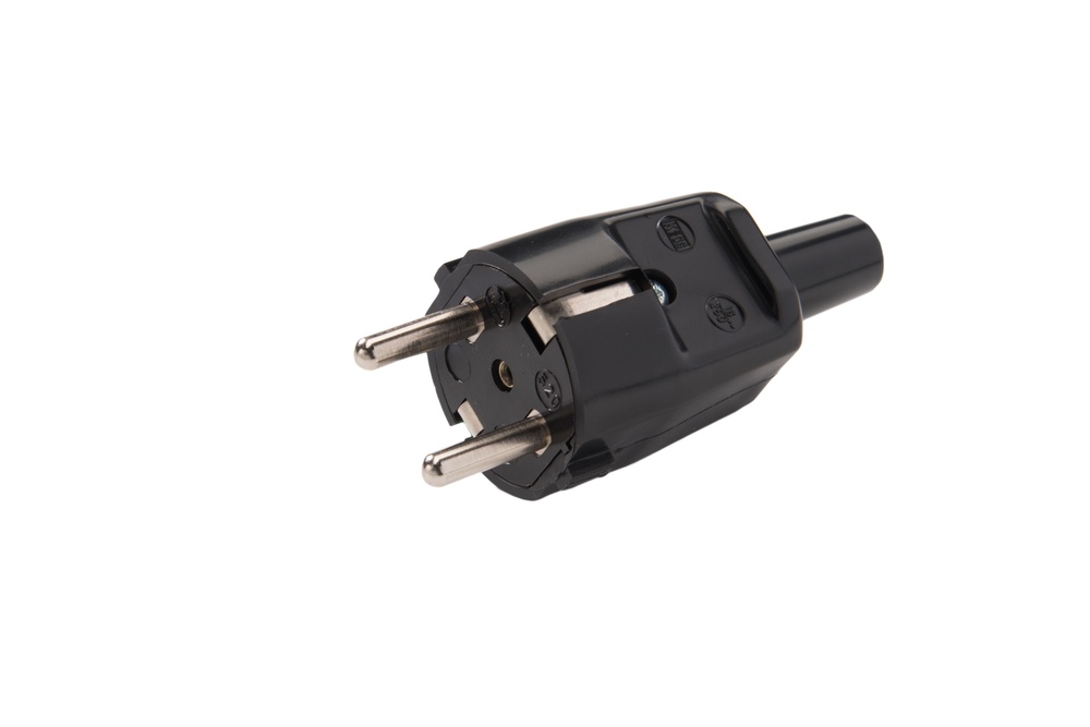 Enchufe De Poder Pvc Tipo F Con Alivio De Tensión 250V 16A Negro - 520/SW