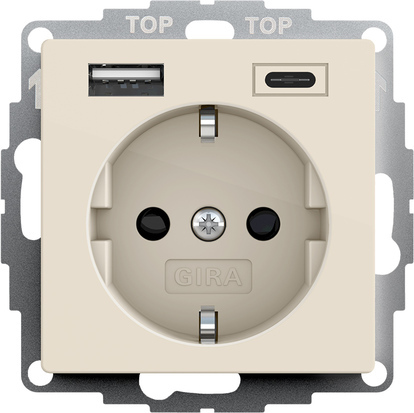 Doppelter Usb Typ A/C Wandstecker Mit Sicherheits Plus - 245901