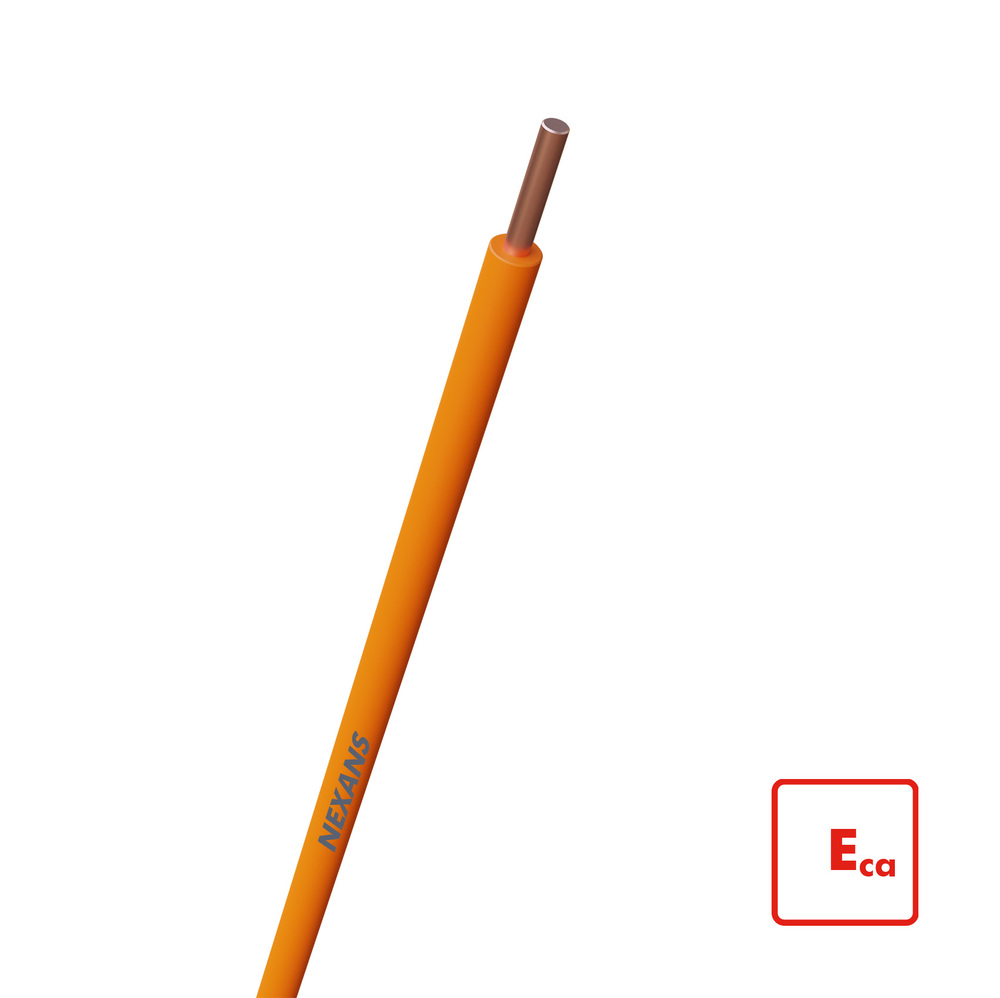 Nexans H07V-U Eca 1.5mm2 Orange Fil D'Installation 100m - 10570892 [100 Pièces]