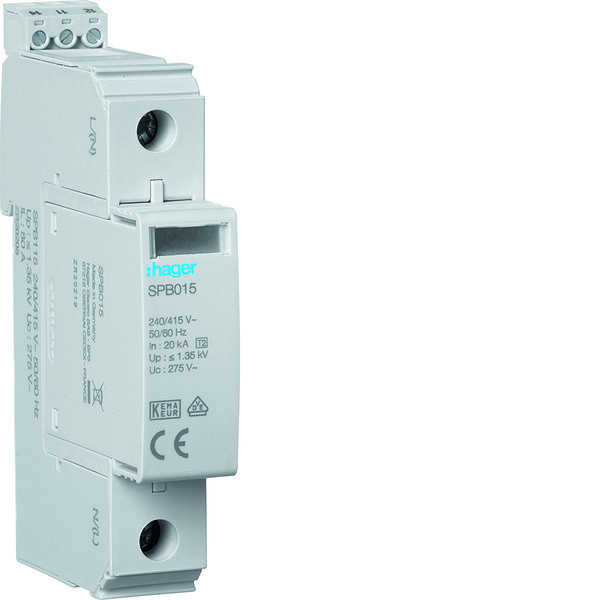 Hager Spb115 Type 2 Overspanningsbeveiliging 40kA TNC Met Afstandsbediening Signaal - Spb115