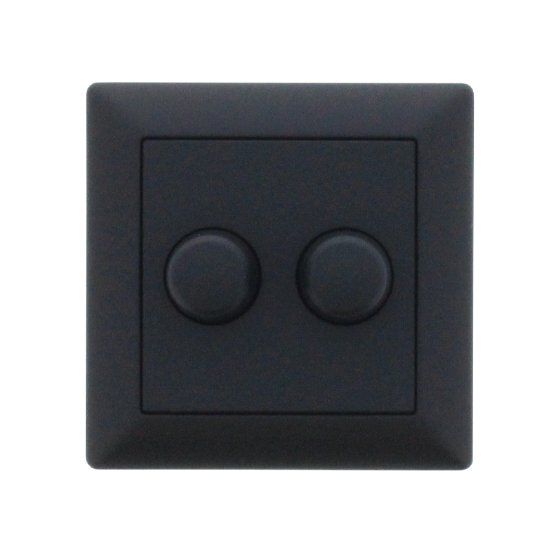 Black Plastic Cover Plate For GIRA Duo Dimmer RAL9005 - 891234