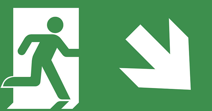 ABB VanLien Movion Emergency Exit Sign 22M Down Right - 7TCA307030R0141