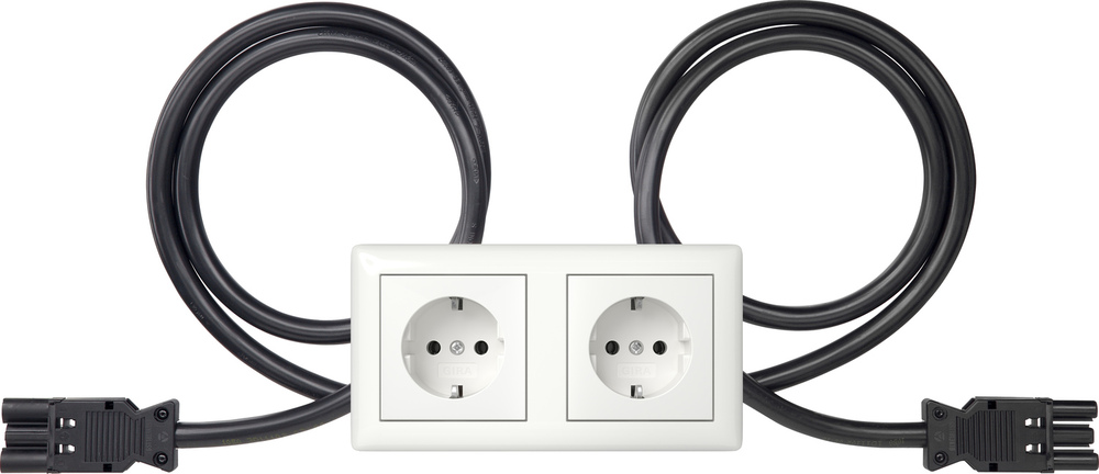 Gira Standaard 55 Dubbele SCHUKO Stopcontact 16A 250V - 483103