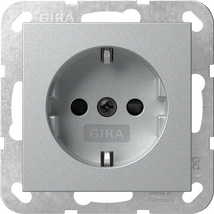 Gira System 55 Sicherheit Plus Steckdose Aluminium - 475526