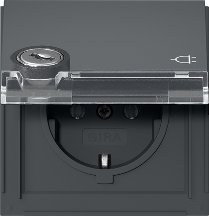 Gira TX44 Toma SCHUKO Exterior Bloqueable Con Espacio Para Etiqueta - 446767