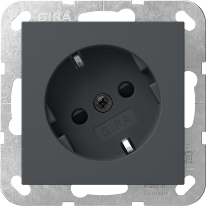 Gira System 55 30-Degree Angled Safety Plus Socket Anthracite - 441828