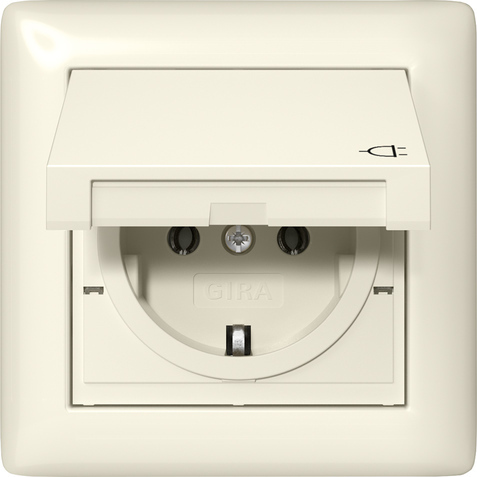 Gira Standaard 55 IP44 Schuko Stopcontact Met Scharnierende Afdekking - 415701