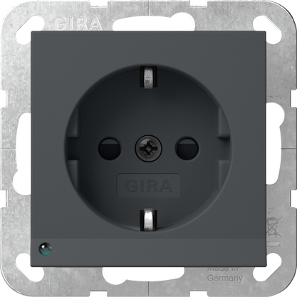 Gira Système 55 Prise Schuko De Sécurité Led Anthracite - 417028
