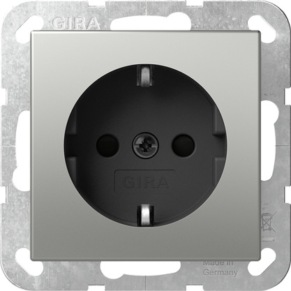 Gira Systeem 55 RVS Veiligheid Plus Stopcontact - 4453600