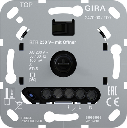 Gira 247000 Ruimte Temperatuur Regelaar 230V NC Basis Eenheid - 247000