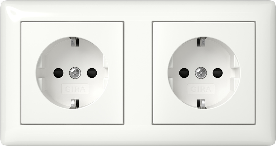 Gira Standard 55 Doppelsteckdose 16A 250V Sicherheit Plus - 478603