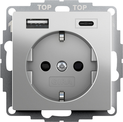 Gira Dubbele Usb Wandcontactdoos Met Veiligheid Plus - 2459600