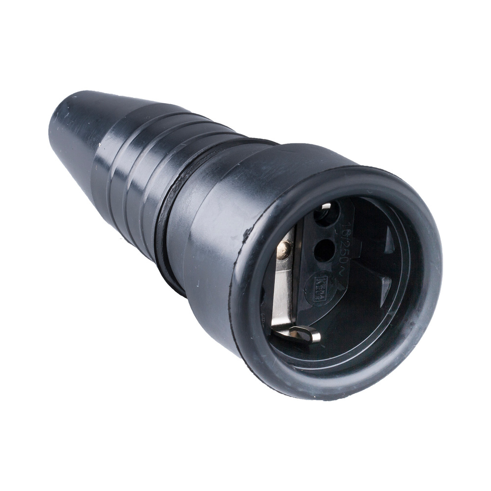 Heavy Duty Rubber Coupling Plug 16A 250V With Ground Pin - 104455