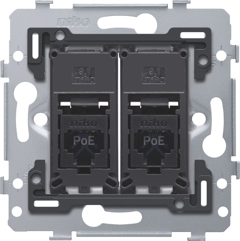 Dual RJ45 UTP Cat6 PoE++ Netwerkverbinding Basis - 170-79262
