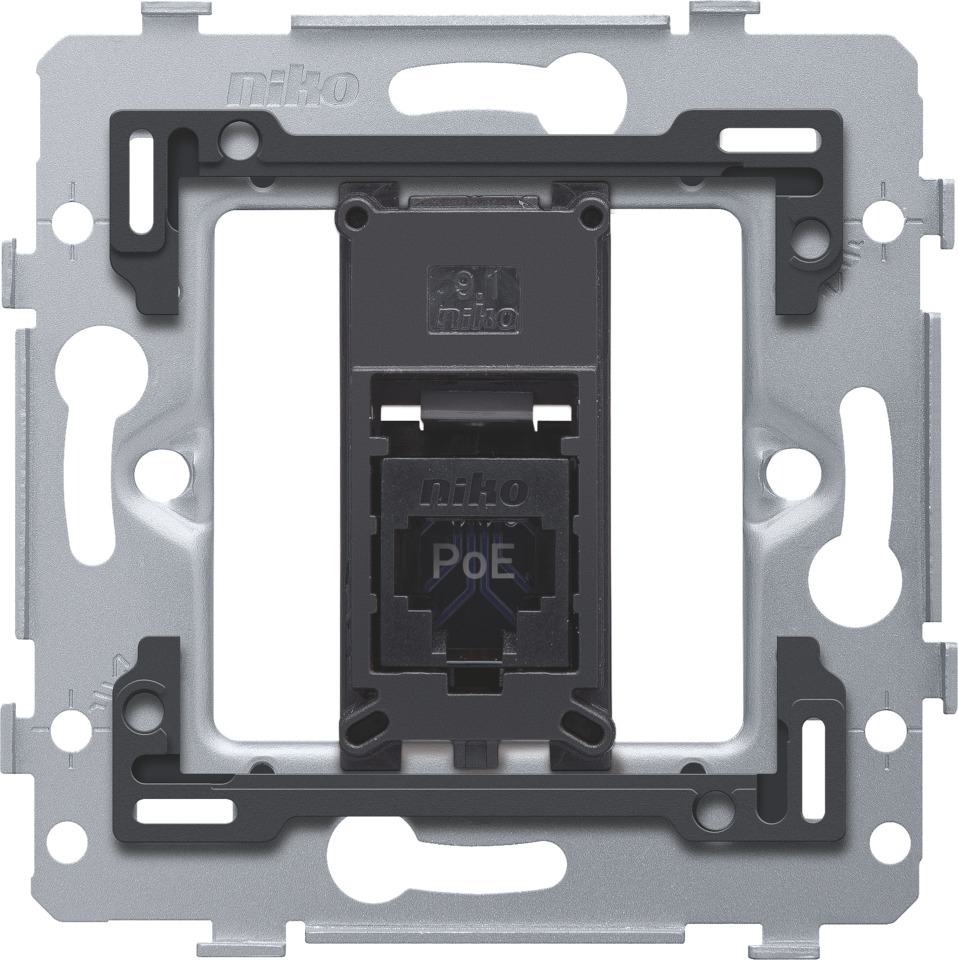 Niko Einzelne RJ45 UTP Cat6 PoE++ Flache Wandsteckdose - 170-79261