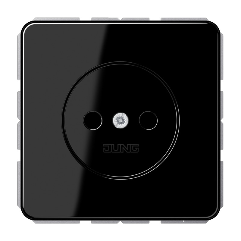 Jung CD1510NSW 16A Non-Grounded Wall Socket Black (European Socket) - CD1510NSW
