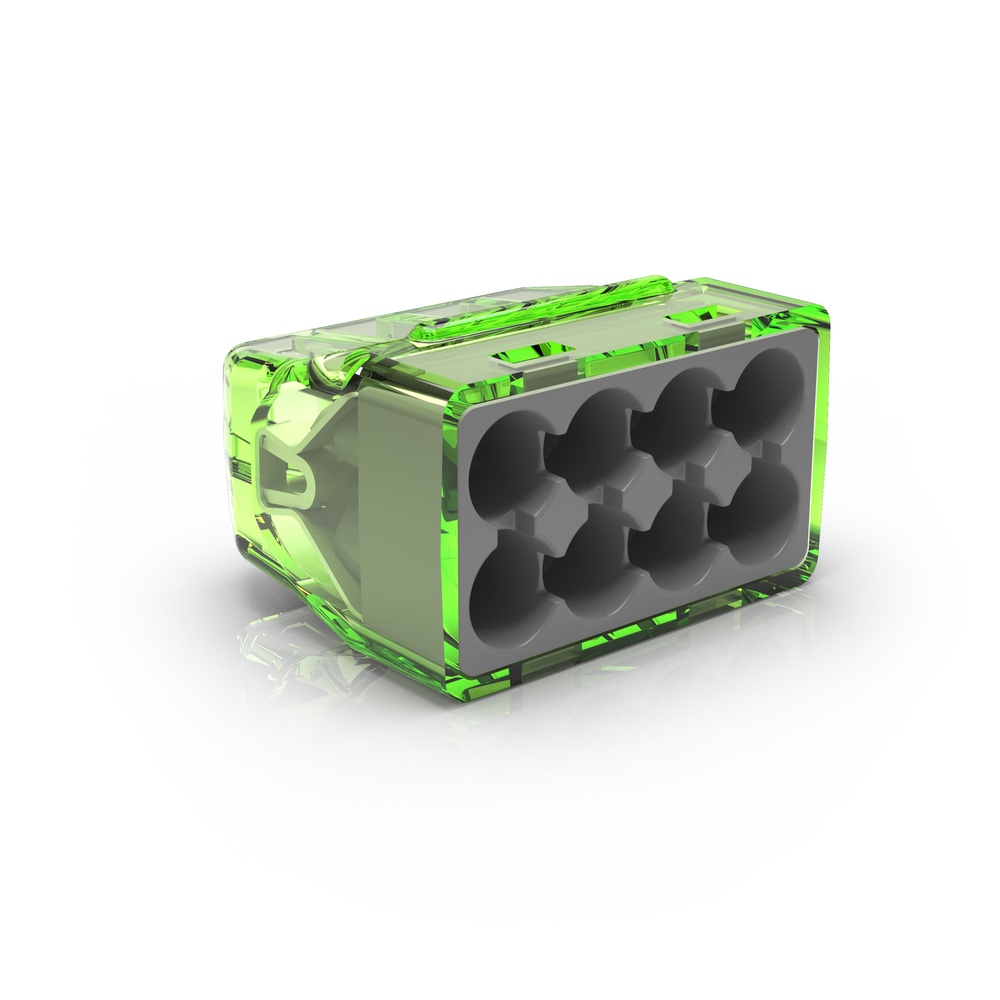 8-Way Transparent Push Wire Connector 0.2-2.5mm² - CH 2180 [50 Pieces]