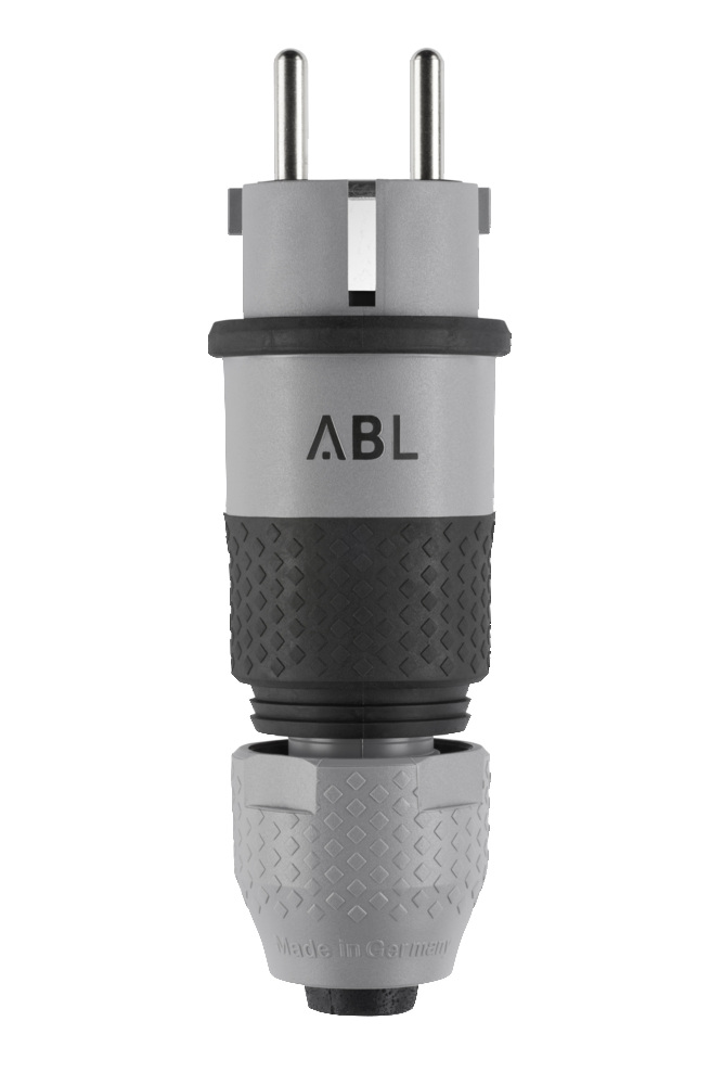 ABL Professionele SCHUKO IP54 Dubbele Aardstekker Grijs - 100000070