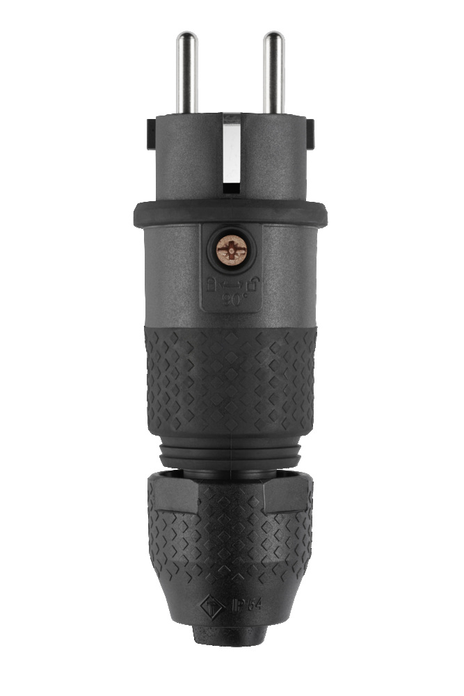 ABL Professionele IP54 Schuko Stekker Zwart 16A - 100000068