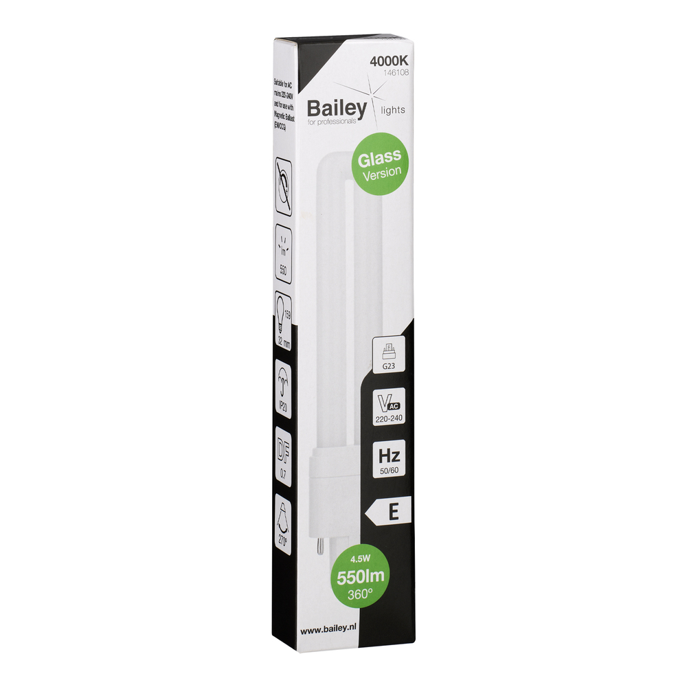LED PL Glas G23 4.5W 550lm 4000K Vervanglamp - 146108