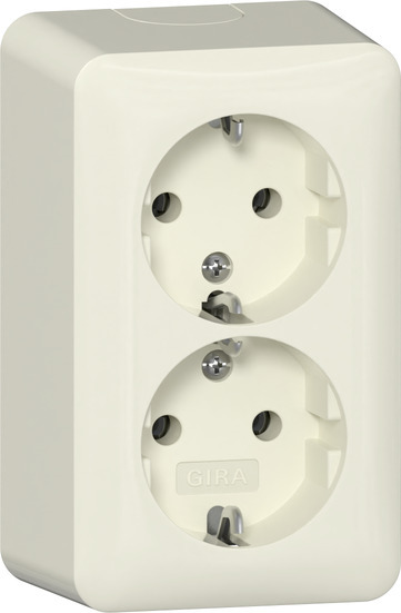 Gira Double SCHUKO Socket Outlet 16A 250V Surface Mount - 478012