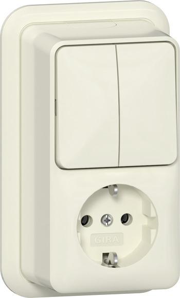 Gira Verticale Serie Schakelaar Met Schuko Stopcontact 16A 250V - 417510