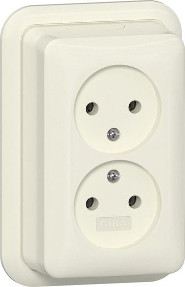 Gira Doppelsteckdose 16A 250V Aufputz Weiß - 479110