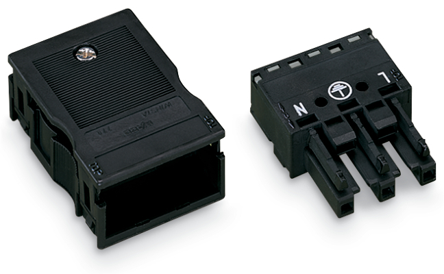 Wago 770-103 3-Pole Female Connector With Strain Relief - 770-103 [2 Pieces]