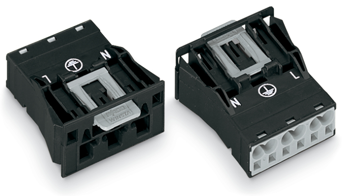 Wago 770-713 Conector Snap In 3 Polos 4mm² Negro - 770-713 [2 Piezas]