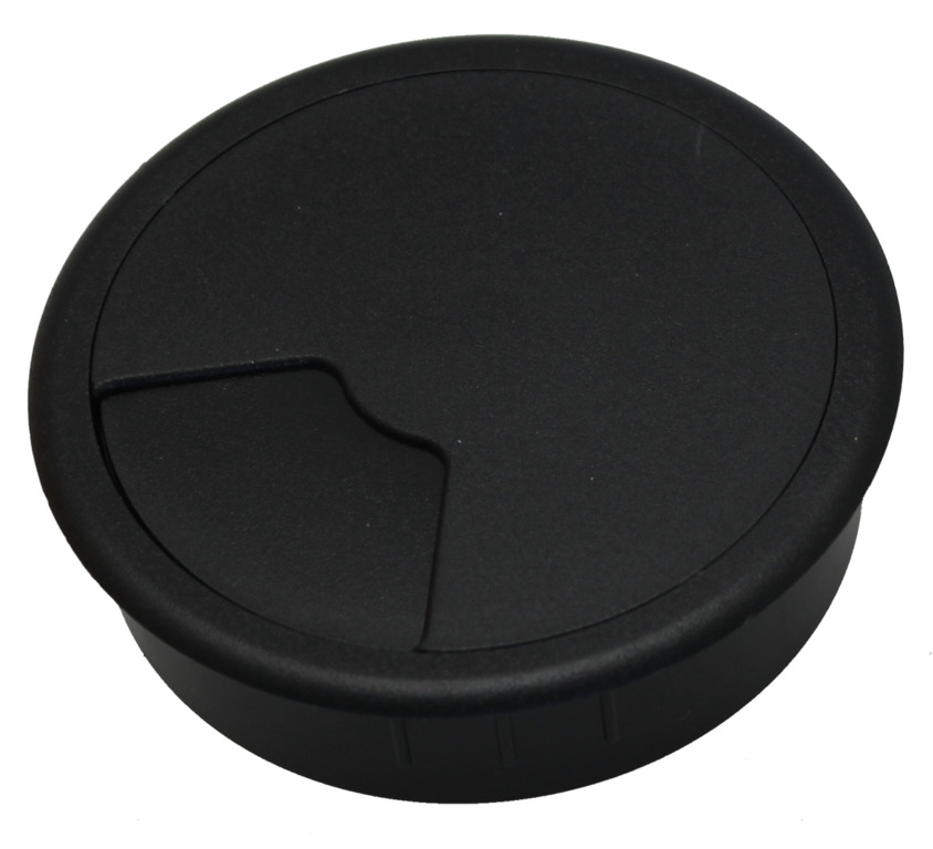 60 Mm Zwarte Kabelbeheer Bureau Grommet - 49.80.018 [2 Stuks]