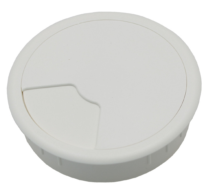 Grommet De Plástico Blanco De 80mm Para Escritorio - 49.80.025 [2 Piezas]