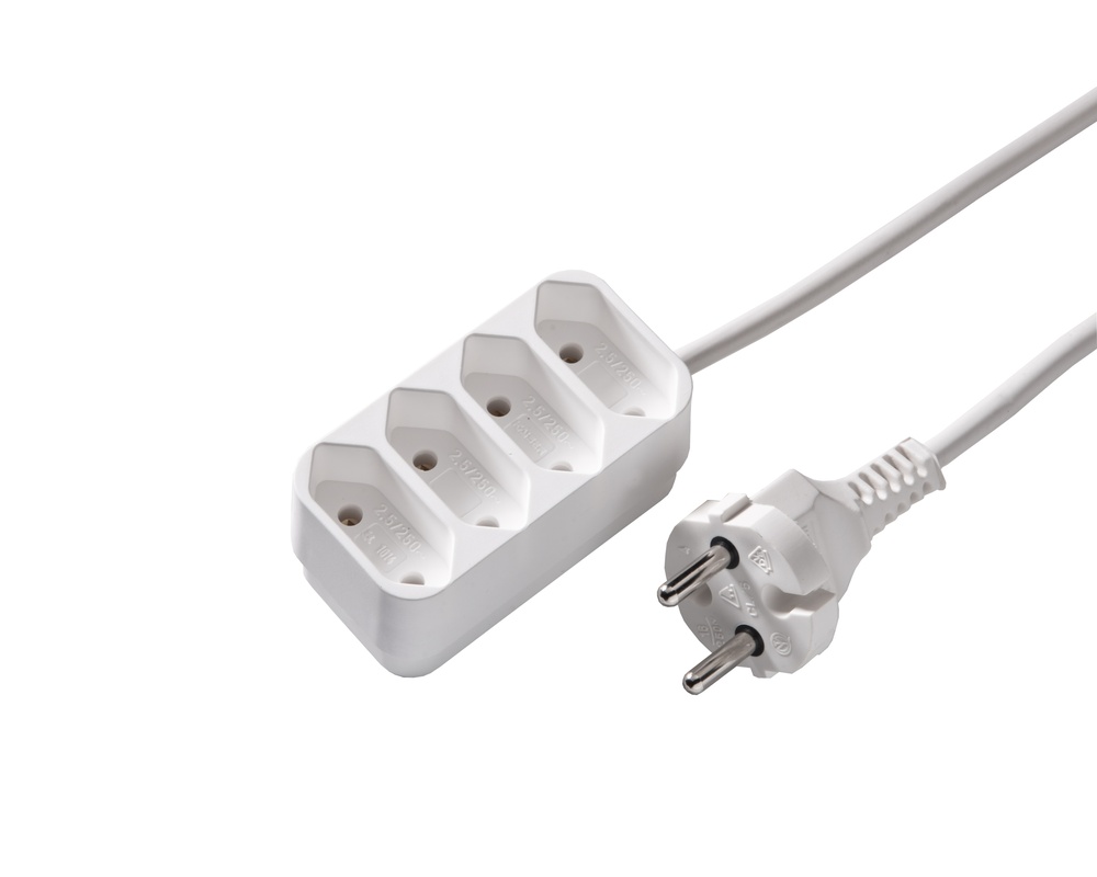 Martin Kaiser 4-Way Euro Power Strip 2.5A Non-Grounded (European Socket) - 1014ZL/15/KWS [2 Pieces]