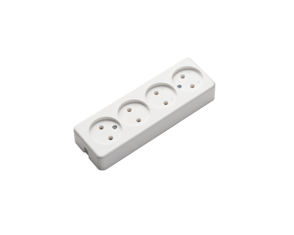 MK 4-Way Desktop Power Strip Without Ground 16A White (European Socket) - 509/KWS [2 Pieces]