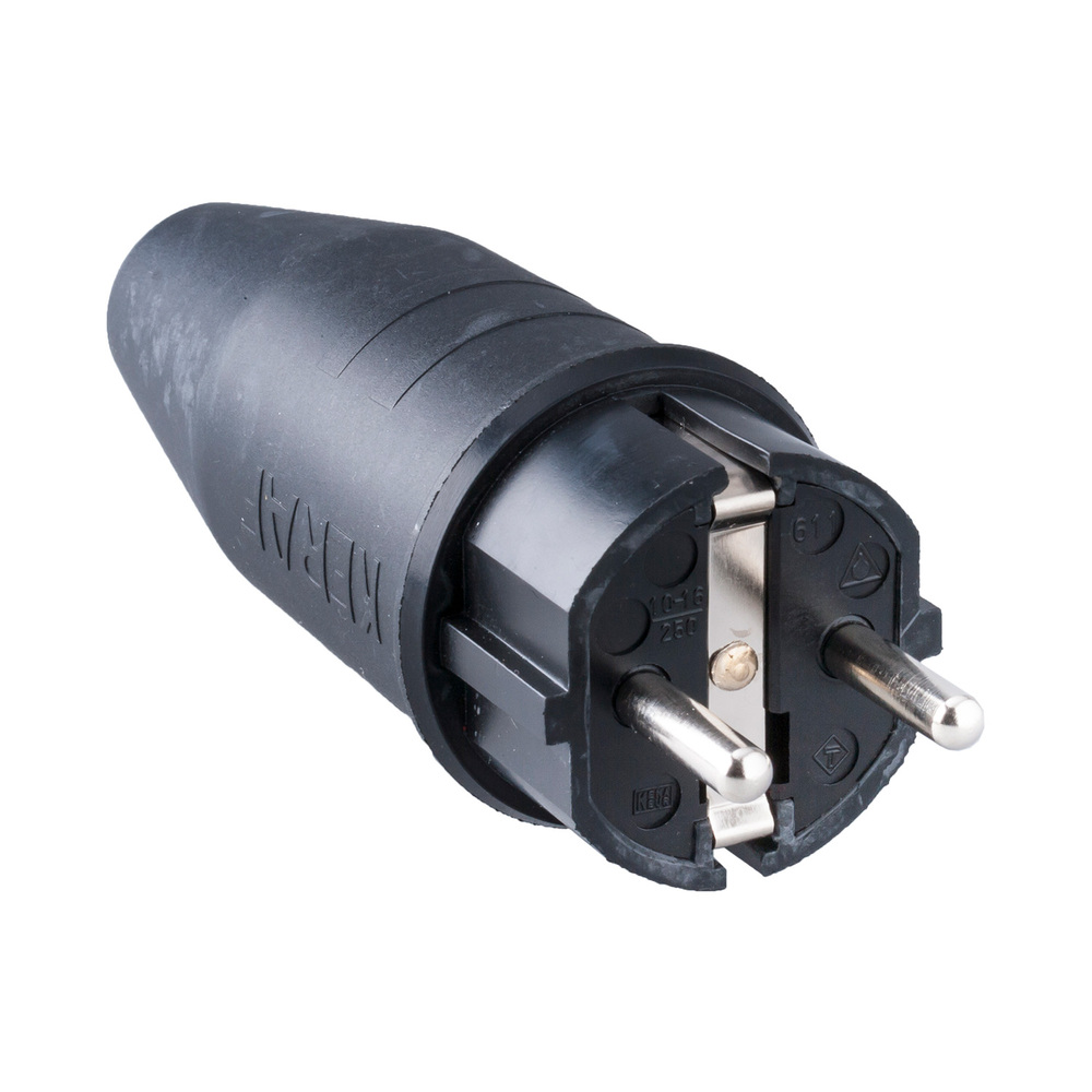Heavy Duty Rubber Power Plug 16A 250V With Ground Pin - 104458 [2 Pieces]