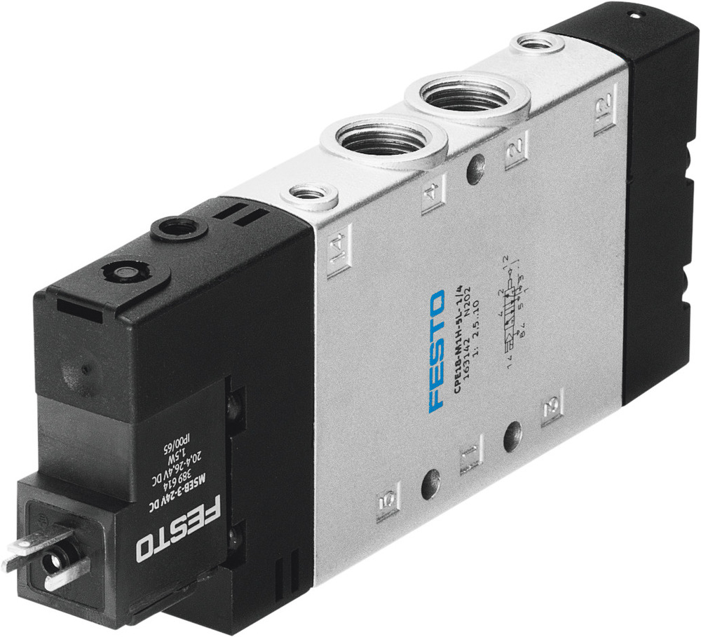 Festo 5/2 Monostabiel Lucht Magneetventiel G1/4 1500l/min - 163766