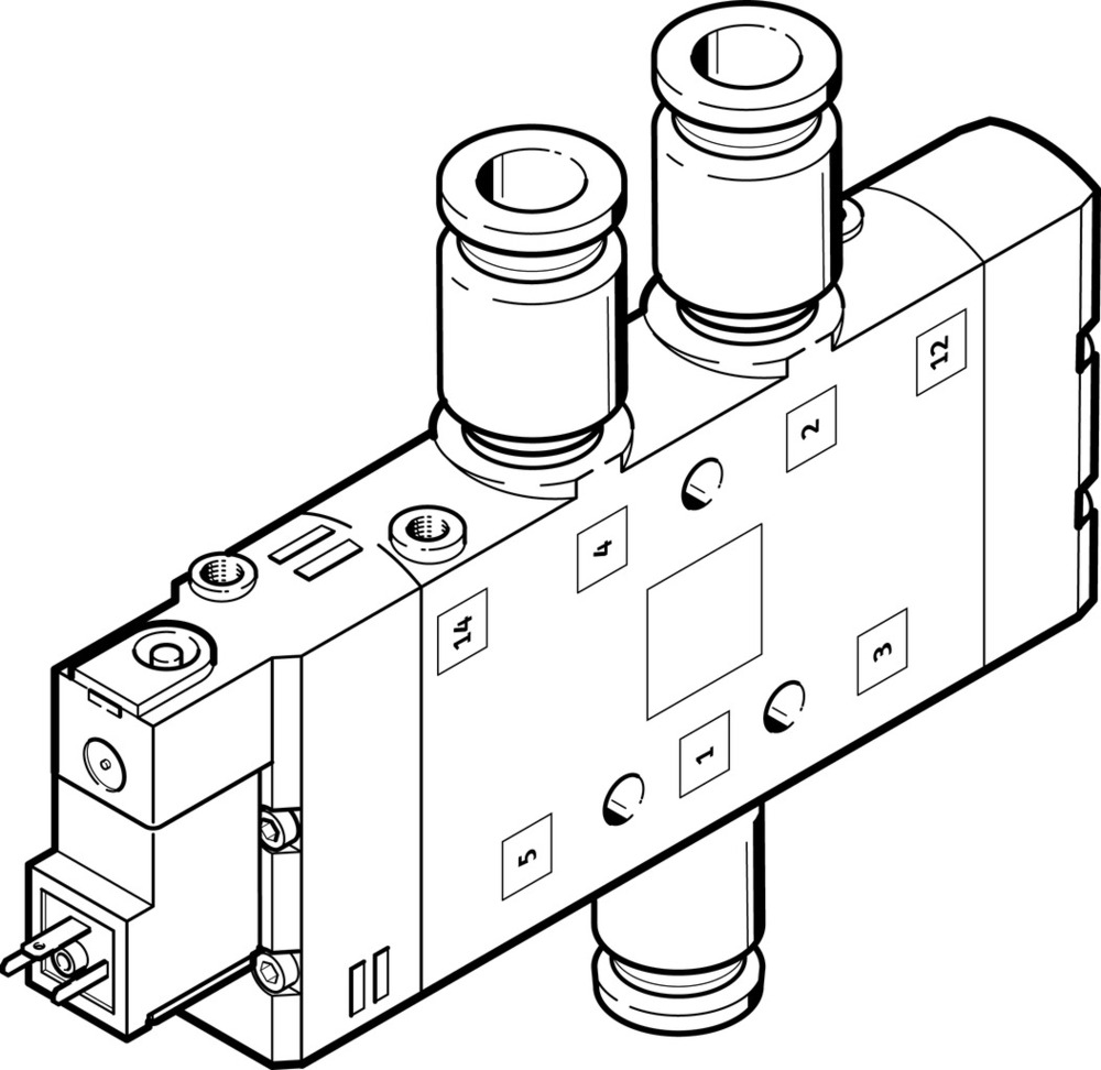 Festo 5/2 Monostabiel Lucht Magneetventiel QS-12 1650L/Min - 163826