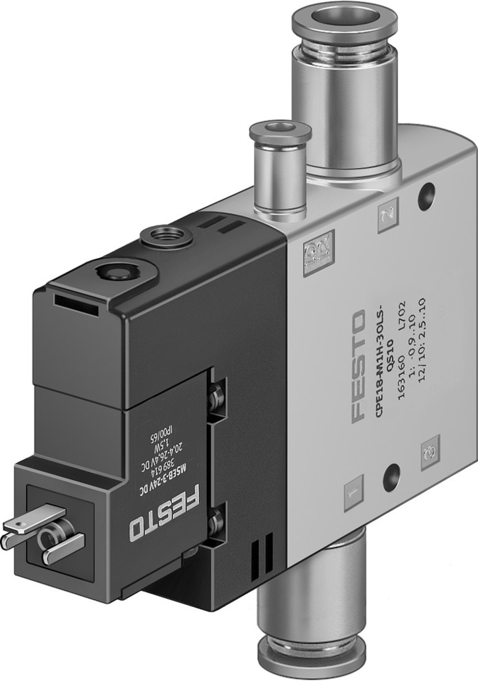 Festo 3/2 NC Monostable Válvula Solenoide De Aire QS-12 1650l/min - 163829